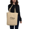 eco tote bag oyster front 63b5b4b87eb76 Say goodbye to plastic, and bag your goodies in this organic cotton tote bag. There’s more than enough room for groceries, books, and anything in between.
