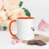 white ceramic mug with color inside orange 11oz left 63b597470ed4d Add a splash of color to your morning coffee or tea ritual! These ceramic mugs not only have a beautiful design on them, but also a colorful rim, handle, and inside, so the mug is bound to spice up your mug rack.